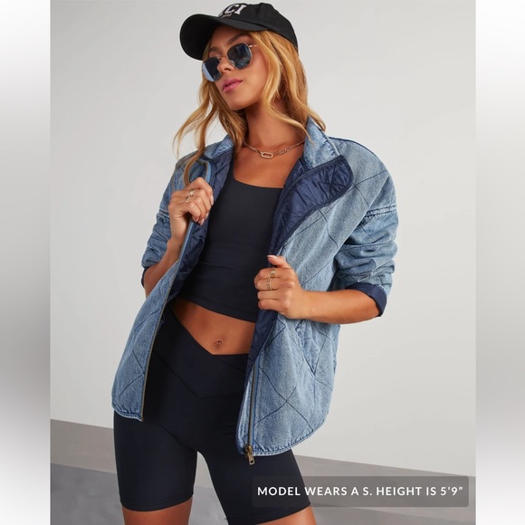 VICI Light Blue Quilted Jean Jacket - Picture 2 of 11